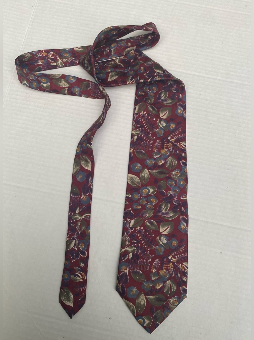 Dior Vintage Christian Dior Monsieur Silk Tie Burgundy Floral - Picture 7 of 15